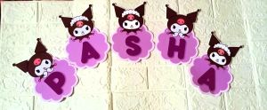 Bunting flag / banner Mermaid dinosaurus animal zoo Minnie Sofia request nama / tulisan