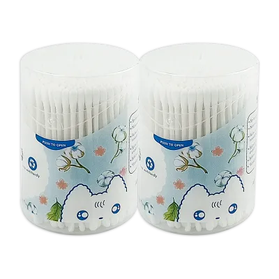 FIFFY TWIN PACK MINI COTTON BUD (100PCS x 2 DRUMS) PUTIK KAPAS BAYI (98-643)