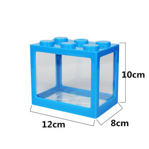 Acrylic Building Block Fish Tank Betta Box Mini Aquarium Reptile Frog Breeding House Box For Office Home Table Decoration