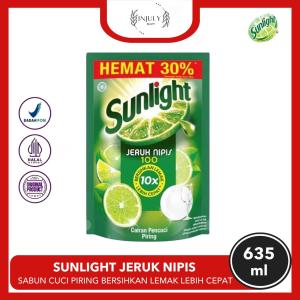 Sunlight Sabun Cuci Piring 635ML - Sabun Cuci Piring Jeruk Nipis Cepat Bersihkan Lemak