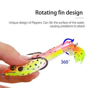 ZEEMIN Frog Lure Double Propeller Legs Silicone Soft Baits 13.6g 16.6g Topwater Wobblers Artificial Bait For Bass Catfish Fishing Tools
