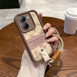 Ốp lưng điện thoại VIVO Y39 Y28s Y18s Y18 Y03 Y03t Y17s Y27s Y36 Y02 Y02A Y02T 4G 5G thiết kế mới họa tiết hoa trà hoa hồng cổ điển bằng da silicon mềm mại kèm dây đeo