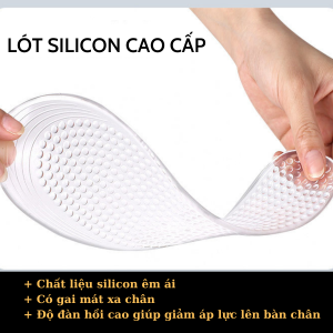 Lót đệm giày silicon cao cấp đàn hồi tốt giảm áp lực giảm đau chân có gai massage chân