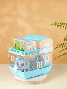 Hamster Cage Acrylic Cage Golden Hamster Double Layer Large Villa Supplies Set Anti-Escape Panoramic Transparent