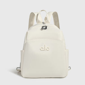 ALO Smooth PlainYoga Backpack Five Tone Wrinkle Nylon Fixed Handle Adjustable Shoulder Straps Small Capacity Casual Daily School Rucksack