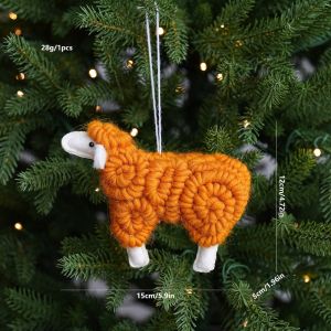 MARBLEX Wool Felt Felt Sheep Charm Soft Sheep Shape Felt Pendant Easy Making Xmas Tree Decor Holiday Gift