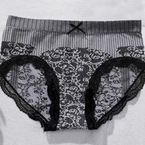 Lizida New Type Of Graphene Womens Panties Antibacterial Hip-lifting Seamless Abdomen Panties Breathable Body Shaping Panties Lace-edge Seamless High-waist Briefs Womens Plus Size