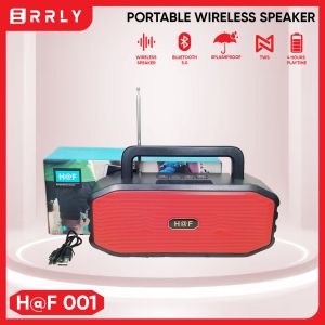 Speaker Bluetooth HF001 Wireless Portable DUAL Subwofer Antena Radio TWS 2IN1