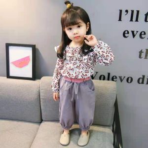X BABY Setelan Baju Anak Perempuan Lengan Panjang Motif Bunga Bahan Katun Premium Usia 1-4 Tahun