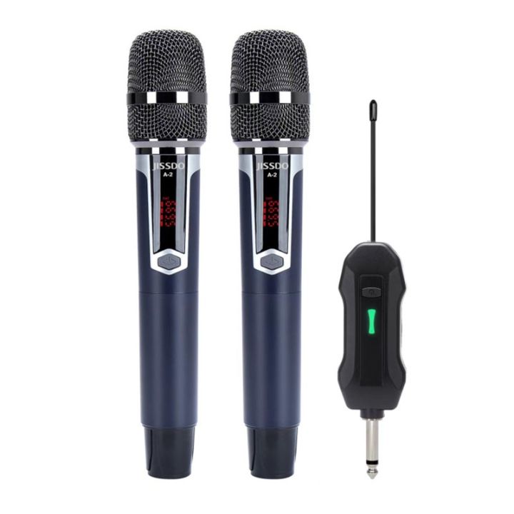 Wireless Microphone Rechargeable UHF Dual Karaoke Mic with