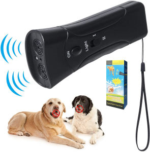 Pet Ultrasonic Dog Chaser Stop Aggressive Animal Attacks Repeller Flashlight [Lovinland]
