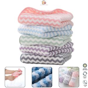 Combo 20 Khăn mặt lông cừu Hàn Quốc 35x30cm Khăn siêu thấm hút có thể dùng lau nhà bếp