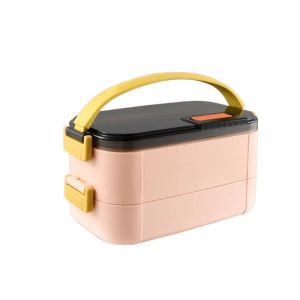 FOUNDTWO Thép không gỉ Hộp cơm trưa cách nhiệt di động Thiết kế kín 2 lớp Hộp đựng thực phẩm Hộp lưu trữ nhà bếp Đa chức năng Hộp đồ ăn nhẹ Trường học sinh