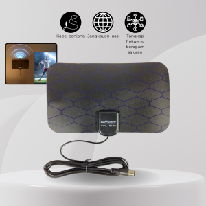 Antena TV Digital Indoor DVB-T2 25dB Grid Jack Male Plug