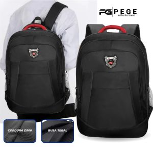 Tas Ransel Laptop Pria Wanita Backpack Sekolah Kuliah Kerja Motif Polos Hitam - PG 8803