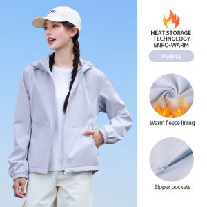 Cameljeans Sports Coat Womens Windbreaker Jacket Spring Autumn Thin Velvet Windproof Jacket Women