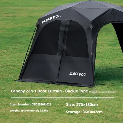 Blackdog STARRY DOME Pentagonal Canopy Hook Version Modular Automatic Quick Open Sunshade Self-Supporting Canopy Outdoor Camping Black Coated Vinyl Tent Rainproof Sunscreen Windproof