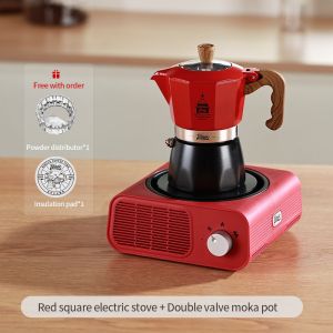 BINCOO Moka Pot with Stove Espresso Maker with Moka Pot Set Dedicated Heating Base Home Coffee Maker Set