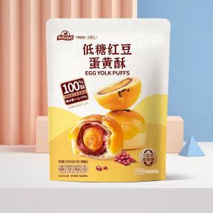 Huamei Low Sugar Egg-Yolk Puff Pastry 4pc 200g 华美低糖红豆蛋黄酥