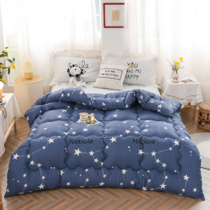 Dansunreve Thick Winter Quilt Soft Warm Christmas Reindeer/Plaid Printed Comforter Washable Blanket Quilt Single/Queen/King