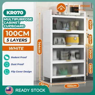 HomePrime KR070 Multipurpose Cabinet Cupboard Household Kitchen Storage Cabinet Rack Metal Nordic Style Rak Dapur