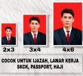 Cetak Pas Foto - Ganti Background - Ukuran Bebas Mulai dari 2x3, 3x4, 4x6. 