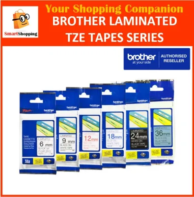(Original) Brother Label TZE Tape Labeller Tape H107B PT-D400 PT-H110 TZe-221 TZE-331 H11 9mm 12mm 18mm 24mm Black on White TZE 121 Clear on Black TZE121 TZE 621 TZE 721 TZE 421 TZE 521 TZE621 TZE721 TZE421 TZE521 Laminated TZe221 221 Cartridge Tapes 131