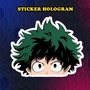 Stiker Hologram Izuku Midoriya ukuran 8 cm