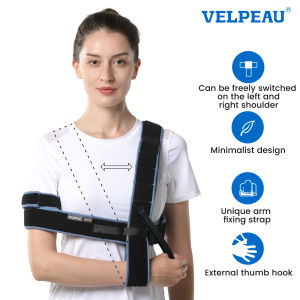 VELPEAU Arm Sling For Elbow Injury Comfortable Medical Shoulder Immobilizer Rotator Cuff Support Brace Strap For Shoulder Injury Broken Dislocated Fractured Left & Right Universal