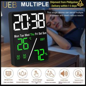 【UEB】Alarm Clocks with Temperature Indoor Humidity Digital Travel Alarm Clock Digital LED Clocks for Kitchen Baby Room Office