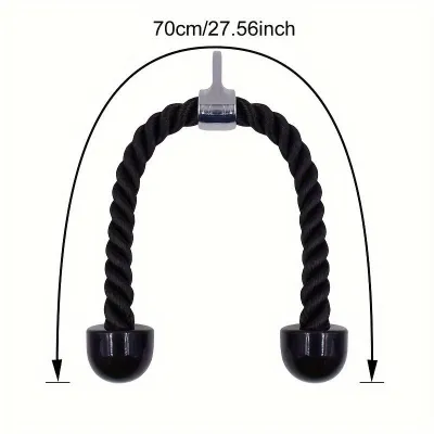 70cm Heavy Duty Tricep Pull Down Single Rope Fitness Attachment Cable Machine Pulldown Rope for Home Gym Tricep Push Pull Exercise Gym Rope Tricep Training Rope Suitable For Bodybuilding Strength Training Gym Workout