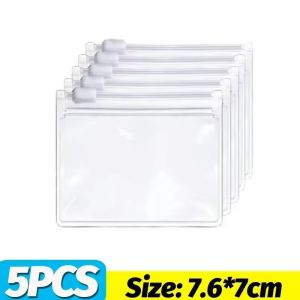 5pcs Transparent EVA Pill Dispenser Bags / Self-sealing Waterproof Storage Bags / Protable Travel Medicine Organizer with Slide Lock / Reusable Zipper Pouch