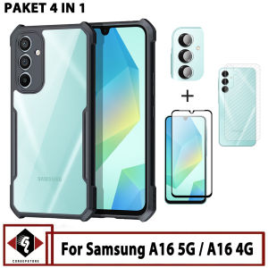 Promo 4in1 Case Samsung A16 5G / A16 4G Transparan Free Screen Protector Camera dan Garskin Carbon