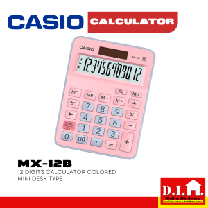 Do It Home MX-12B 12 Digits Calculator Green Red and Pink Light Blue  Colored Mini Desk Type