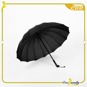ONE-C1158 Payung 16 Jari Polos Buka Otomatis Gagang Lurus Payung Golf Payung Hujan / Payung Jumbo