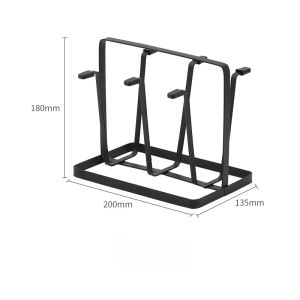 Kitchen Utensils Cup Holder Stand Metal Glass Mug Drinkware Drying Rack Protective Rubber Ends Hooks Storage Rack