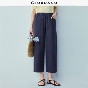 Giordano Beau Monde Women 100% cotton straight leg ankle length pants Free Shipping 13426163