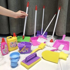 YOUSHI TOP Simulation Children Cleaning Kit Broom Brush Role Playing Pretend Play Cleaner Tools Creative Mopping Housekeeping Playset Game Toys