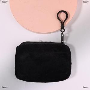 [COD] fhsav Cute Candy Color Plush Coin Purse Women Minimalist Square Change Pouch Wallet Headphone Bag Key Holder