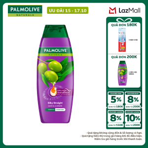 Dầu gội Palmolive kèm dầu xả 2-trong-1 chiết xuất thiên nhiên dưỡng tóc bồng bềnh 180ml