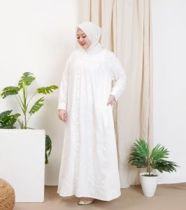 Gamis Jumbo Bigsize Putih Ld 150 Cm Model Bordir Kekinian