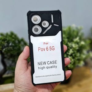 Case Tecno Pova 6 / 6 Pro Silikon Clear Bening Ring Magsave Standing Hp Soft Casing Handphone