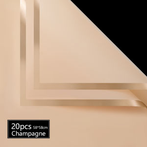 【20pcs】Gold Edge Flower Wrapping Paper Waterproof DIY Gift Paper Flower Gift Bouquet Wrapper