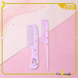 ONE-C1021 Sisir Anak Set Isi 2pcs Karakter Kartun Lucu / Sisir Rambut Gagang Plastik 2IN1 / Hair