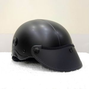 DANSHOP Nón Bảo Hiểm Nửa Đầu Sơn Nhám Nhãn Hiệu S Mũ Bảo Hiểm 1/2 Trơn C4M Helmets Có Lỗ Thông Gió Mỏ Mềm Tháo Rời THỜI TRANG