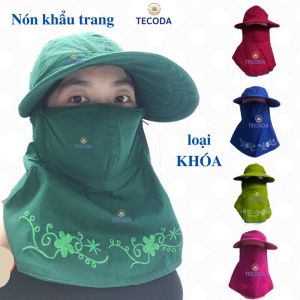 Mũ nón chống nắng đa năng nữ kèm khẩu trang khăn trùm vai gáy mũ vải Cotton  thoáng khí. shop kim yen me va be