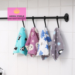 Kain Lap Piring Anti Minyak 25X25CM Bahan coral fleece Tebal dan Lembut Mudah Menyerap Air Motif Unik Rumah Tangga Serbet Kain Mudah Dibawa dan Digunakan