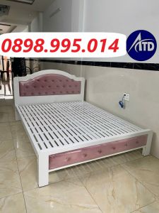 Giường sắt hộp vuông 5x10 sơn tĩnh điện dày 1.4mm freeship hoả tốc HCMBình Dương Đồng Nai