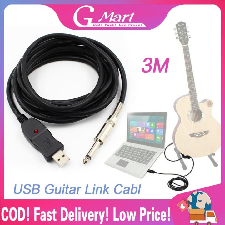 Auxiliary Cable USB To Guitar Cable Interface Jack Electric Guitar