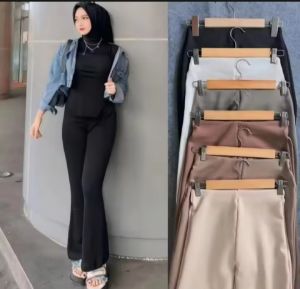 NEW ARRIVAL FLARE PANTS-KULOT HIGHWAIST CUTBRAY WANITA SCUBA PREMIUM